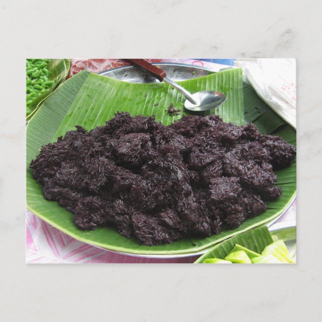 Cartão Postal Thai Lao Black Sticky Rice [Khao Niao Dam] (Frente)