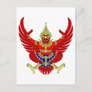 CARTÃO POSTAL THAI THAILAND CASACO DE ARMAS EMBLEM FLAG