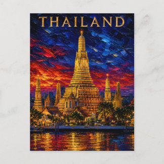 Cartão Postal Thailand: Radiant Sunset Wat Arun Art Souvenir
