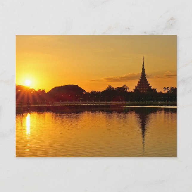 Cartão Postal Thailand - sunset in Khon Kaen (Frente)