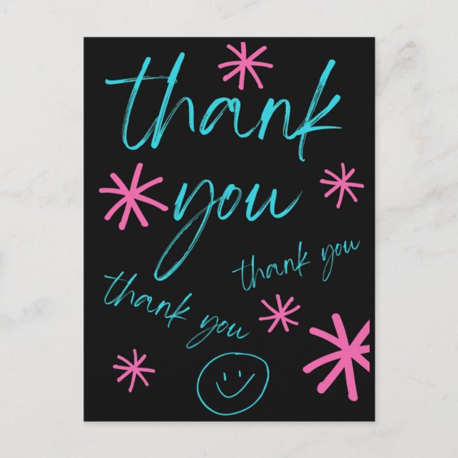 CARTÃO POSTAL THANK YOU CARD SMILEY FACE (Frente)
