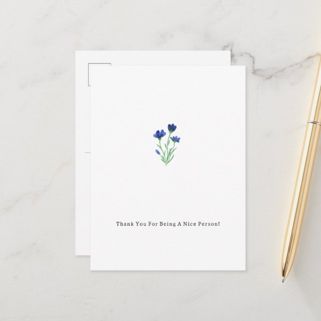 Cartão Postal Thank You For Being A Nice Person Card (Frente/Verso In Situ)