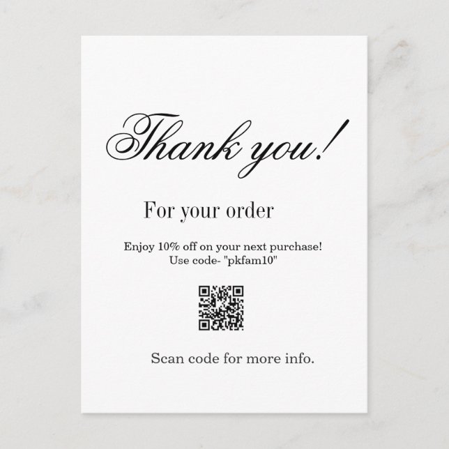 Cartão Postal Thank you for purchase pink family business detail (Frente)