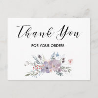 Thank You For Your Order Card