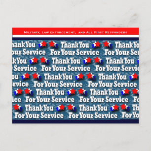 Cartão Postal Thank You for Your Service