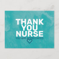 Thank You Nurse: You are Appreciated in Turquoise