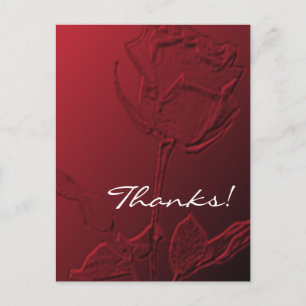 Cartão Postal Thank You Post Cards Red Rose