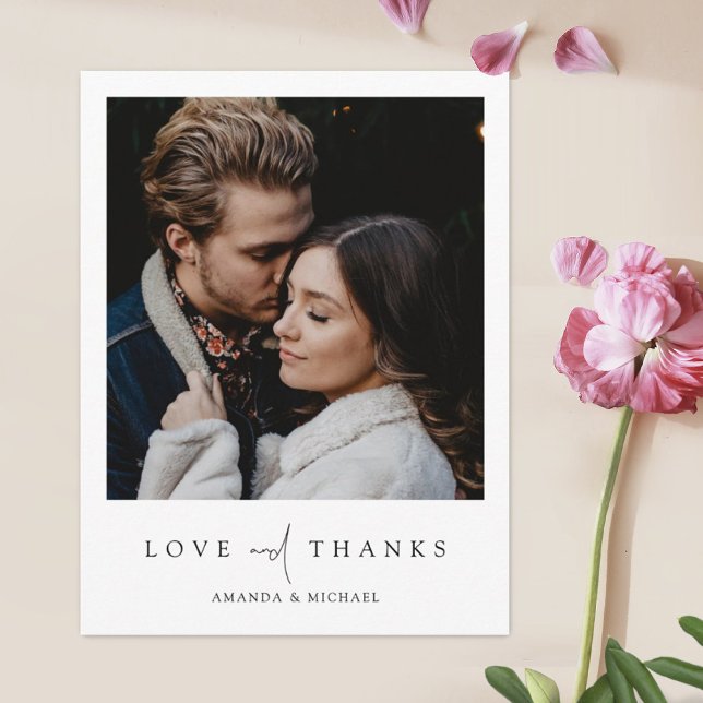 Cartão Postal Thank You Postcards for Wedding with Custom Photo (Criador carregado)