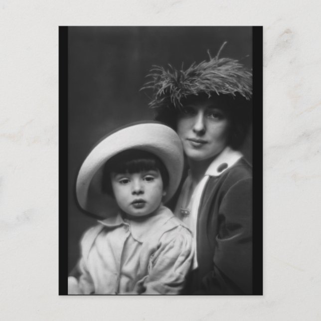 Cartão Postal Thaw, Evelyn Nesbitt e Son por Arnold Genthe,1913 (Frente)