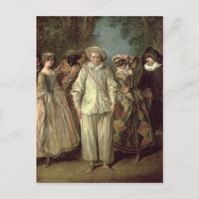 Cartão Postal The Actors of the Commedia dell'Arte (Frente)