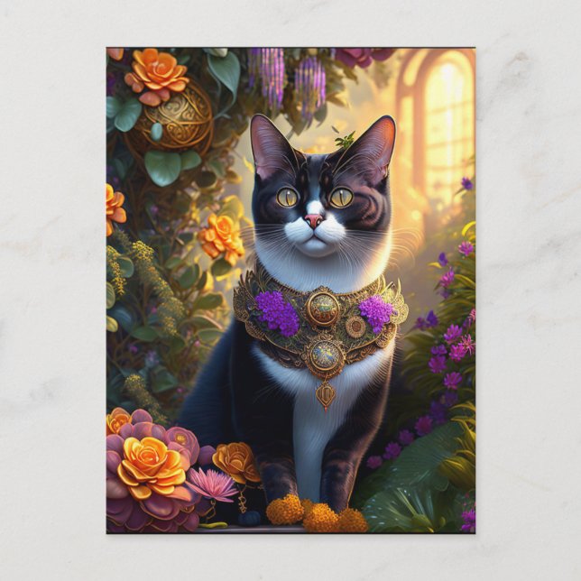 Cartão Postal the beautiful cat (Frente)