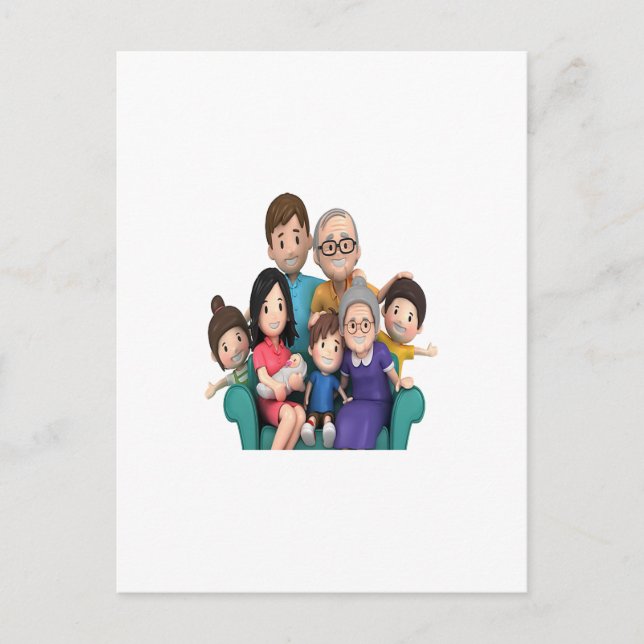 Cartão Postal the big family (Frente)