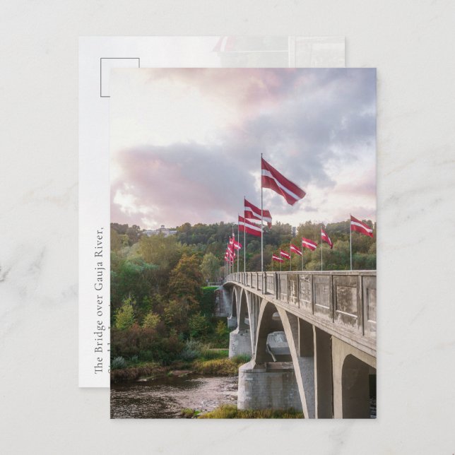 Cartão Postal The Bridge over Gauja River, Sigulda, Latvia (Frente/Verso)