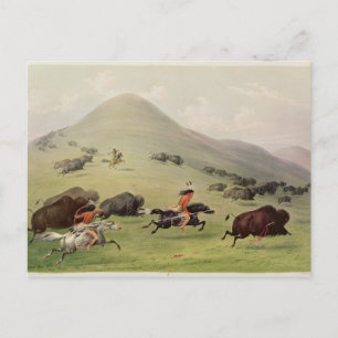 Cartão Postal The Buffalo Hunt, c.1832