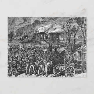 Cartão Postal The Burning of Washington, 1814