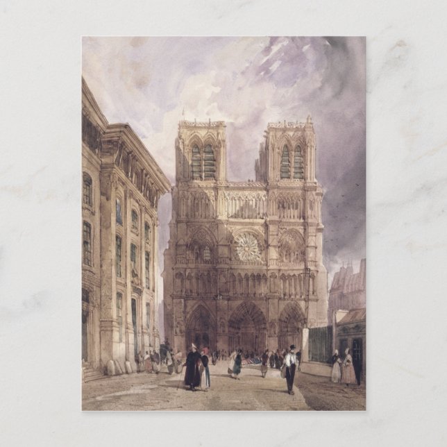 Cartão Postal The Cathedral of Notre Dame, Paris, 1836 (Frente)