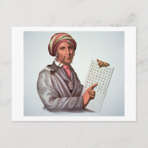 Cartão Postal The Cherokee Scholar, Sequoyah (1776-1843) (cor)