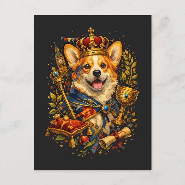Cartão Postal The Corgi King (Frente)