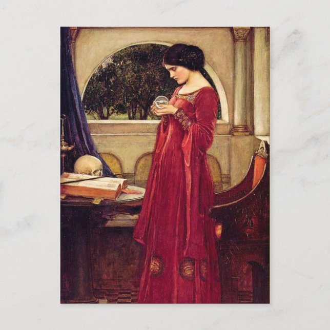 Cartão Postal "The Crystal Ball" por John William Waterhouse (Frente)