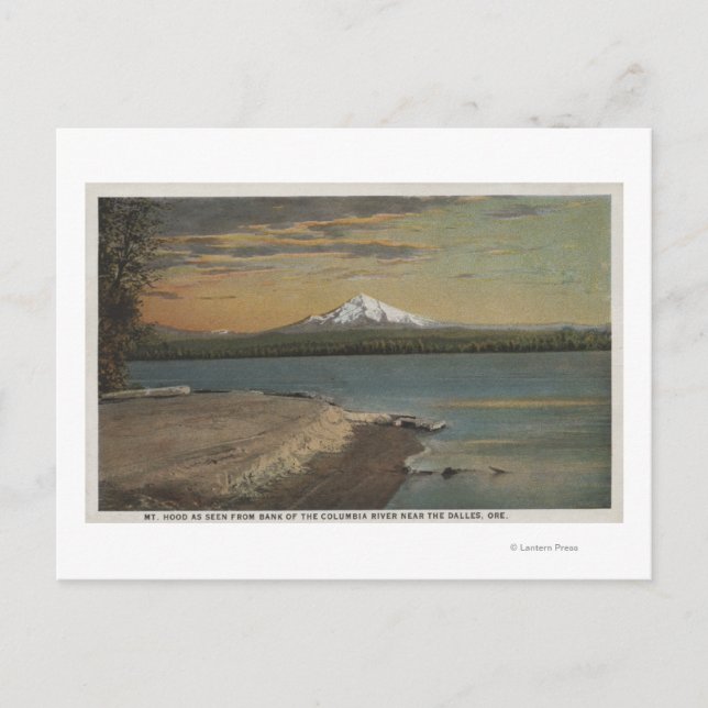 Cartão Postal The Dalles, Oregon - Mt. Hood do Columbia Rive (Frente)