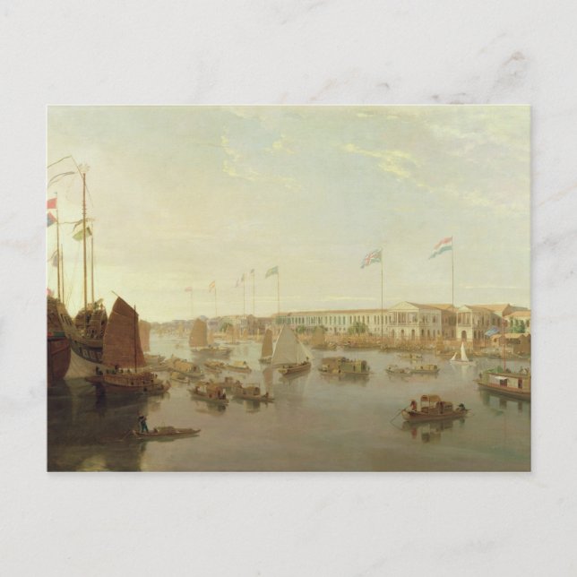 Cartão Postal The European Fories, Canton, 1806 (petróleo sobre  (Frente)