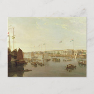 Cartão Postal The European Fories, Canton, 1806 (petróleo sobre 