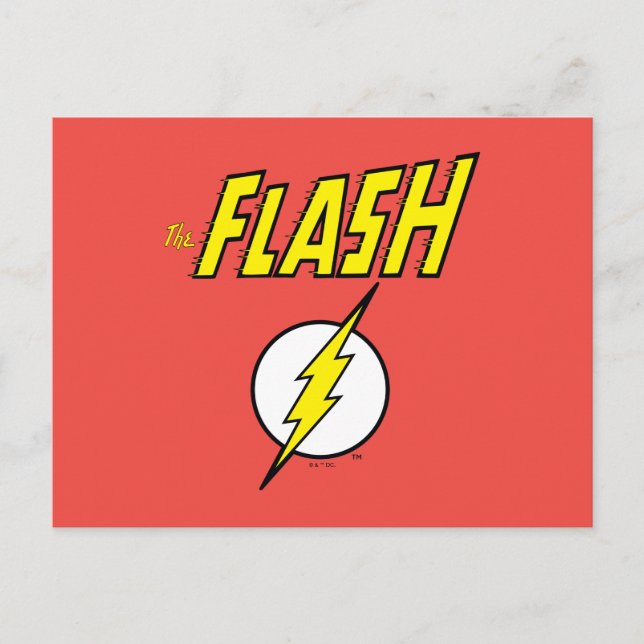 Cartão Postal The Flash Name & Lightning Bolt Logo (Frente)