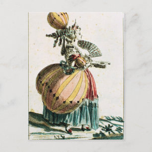 Cartão Postal The Flying Coquette, c.1784 (gravura a cores)