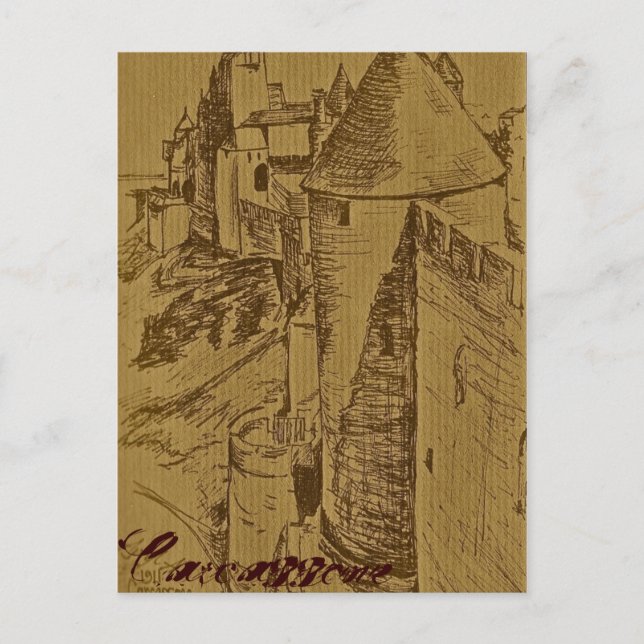 Cartão Postal The Fortress of Carcassone (Frente)