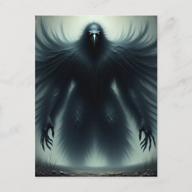 Cartão Postal The giant black bird with human arms dark fantasy  (Frente)