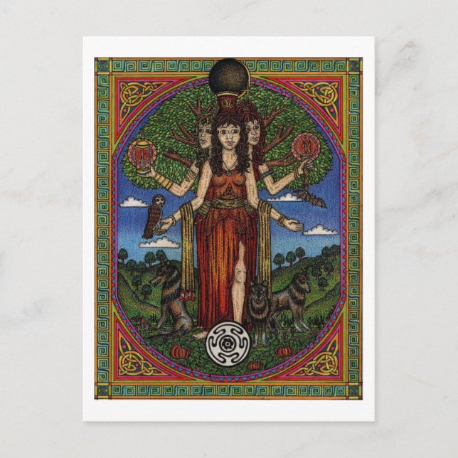 Cartão Postal the goddess hecate (image and synbols) 001 t, gift (Frente)