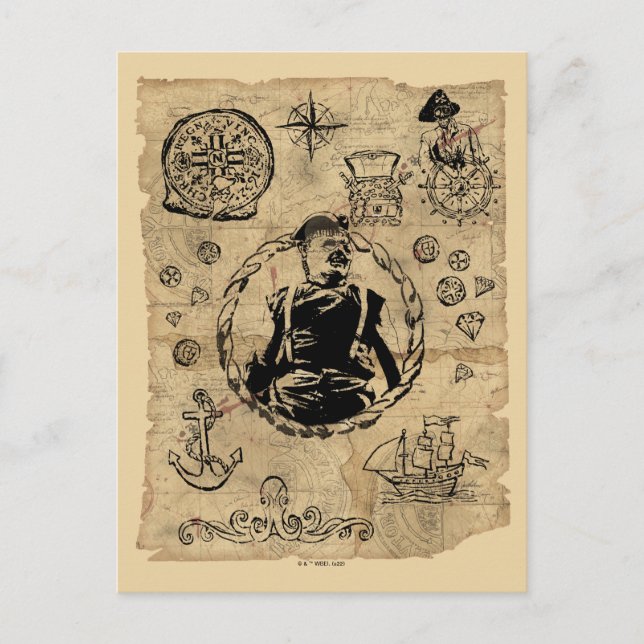 Cartão Postal The Goonies Sloth Treasure Map (Frente)