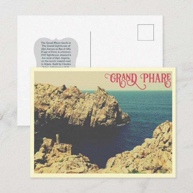 Cartão Postal The Grand Phare beach shore line Jijel, Algeria (Frente/Verso)