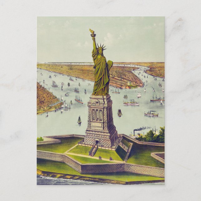 Cartão Postal The Great Bartholdi Statue, Statue of Liberty (Frente)
