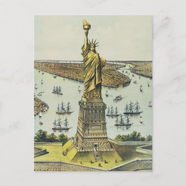 Cartão Postal The Great Bartholdi Statue, Statue of Liberty (Frente)