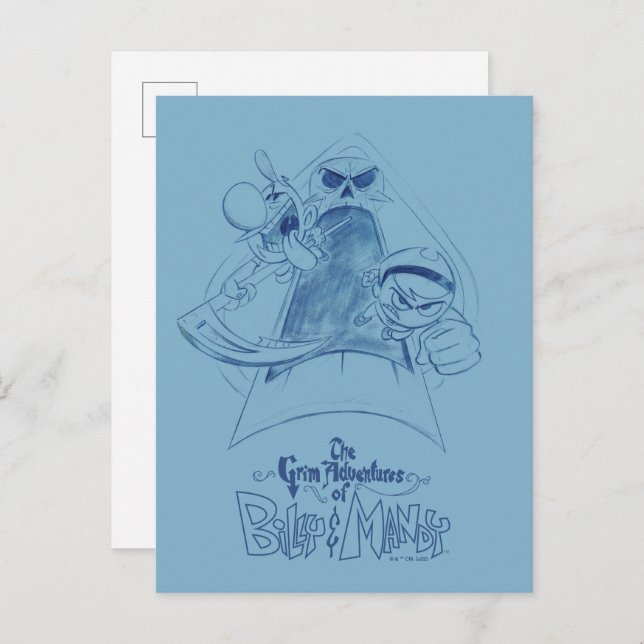 Cartão Postal The Grim Adventures of Billy & Mandy Sketch Art (Frente/Verso)