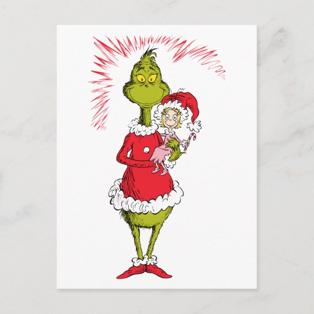 Cartão Postal The Grinch Holds Cindy Lou Who (Frente)