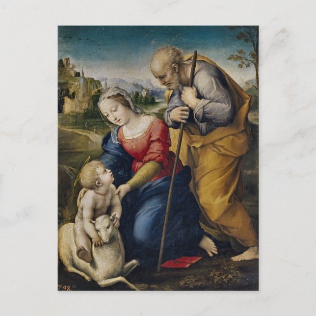 Cartão Postal The Holy Family by Raphael (Frente)