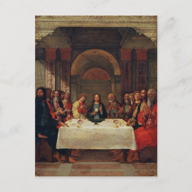 Cartão Postal The Institution of the Eucharist, c.1490 (Frente)