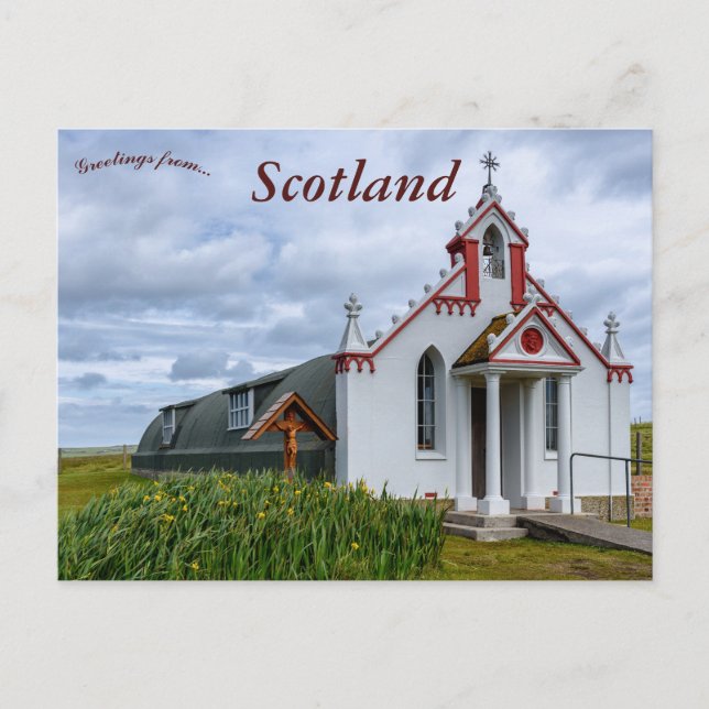 Cartão Postal The Italiana Chapel Orkney Islands Scotland (Frente)