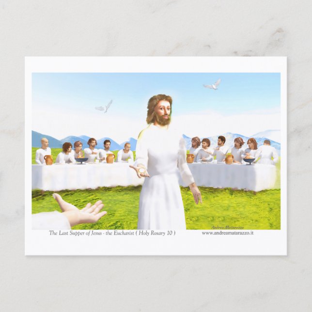 Cartão Postal The Last Supper of Jesus - Eucharist (Frente)