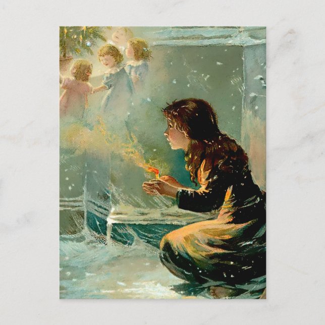 Cartão Postal "The Little Match Girl", por E S Hardy (Frente)