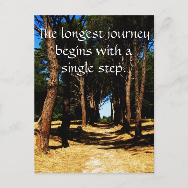 Cartão Postal The longest journey begins with a single step (Frente)