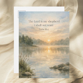 Cartão Postal The Lord Is My Shepherd Psalm 23:1 Christian