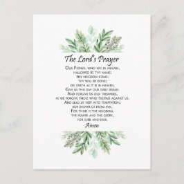 Cartão Postal The Lord's Prayer with Greenery ~ Matthew 6:9-13