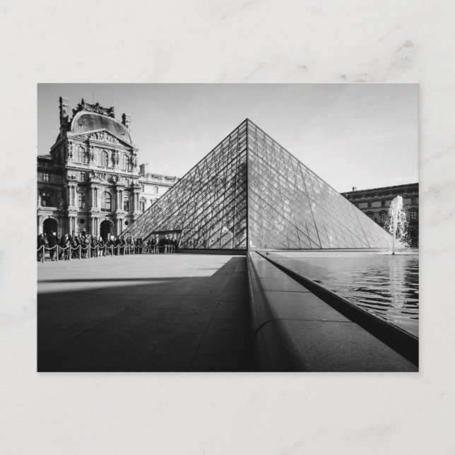 Cartão Postal The Louvre in BW (Frente)