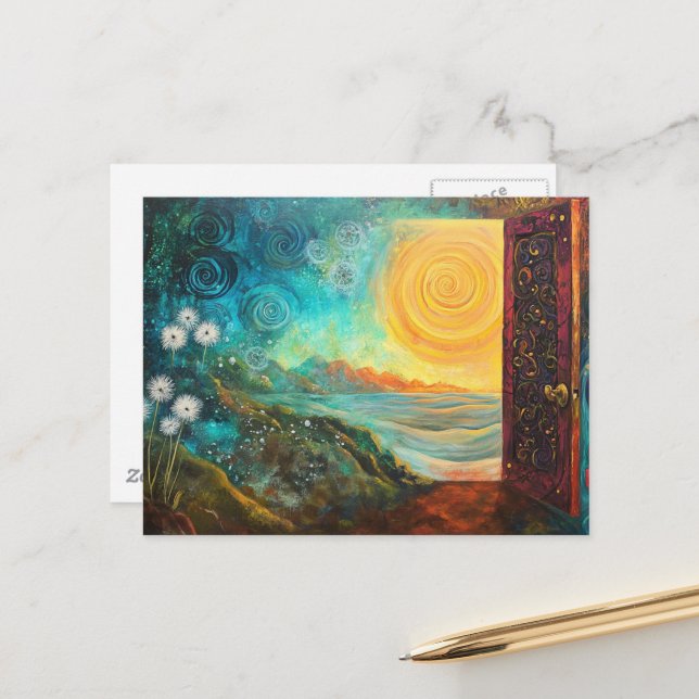 Cartão Postal The magical garden portal doorway (Frente/Verso In Situ)