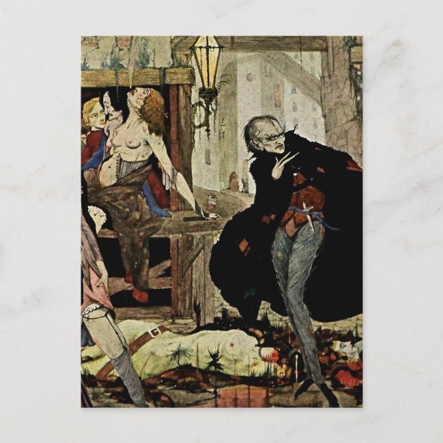 Cartão Postal “The Man of the Crowd” by Harry Clarke (Frente)