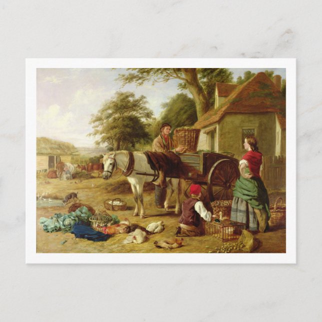 Cartão Postal The Market Cart, 1864 (óleo na canvas) (Frente)