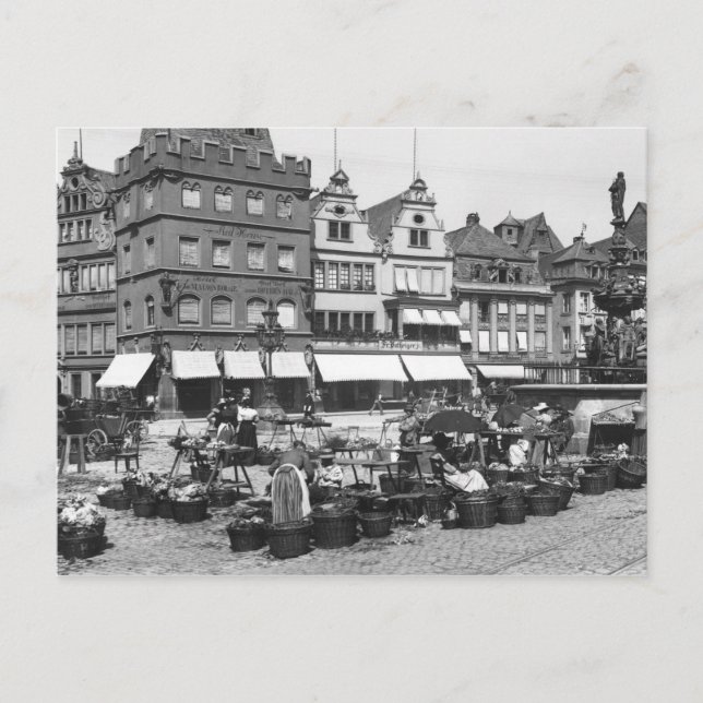 Cartão Postal The Market Place at Trier, c.1910 (Frente)